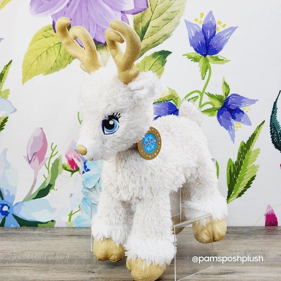 Build A Bear Gold Glisten Reindeer Merry Mission Light Up Antlers Collar 2016 - Picture 4 of 15